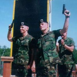 SPC Isaac Gmazel and SSG Jeff Struecker upon winning the 1996 Best Ranger Competition at Fort Benning, Georgia